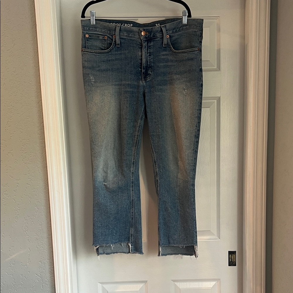 J Crew mid rise Demi Boot Crop Jeans 31 Clara wash